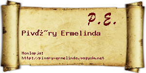 Piváry Ermelinda névjegykártya